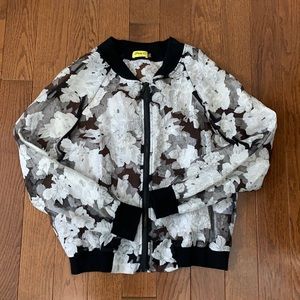ASOS Mesh Organza Flower Bomber Jacket
